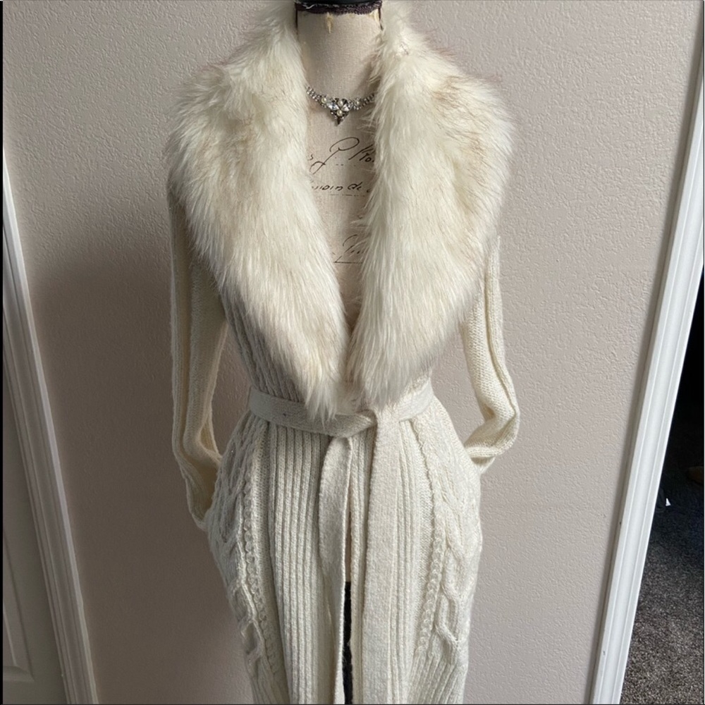 Jennifer Lopez Faux Fur Sweater